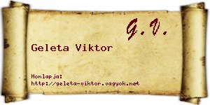 Geleta Viktor névjegykártya